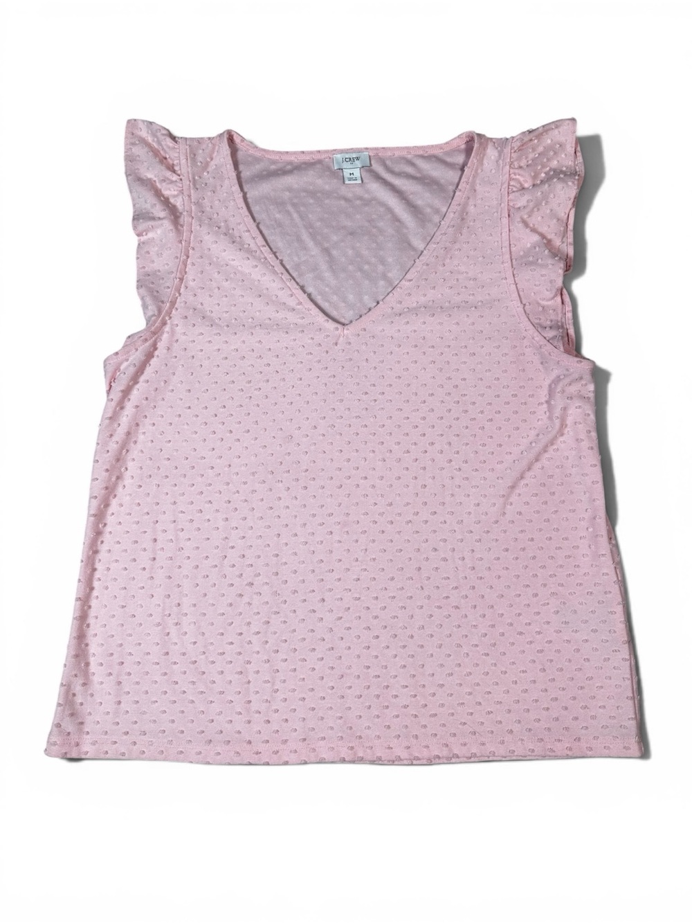 J. Crew Ruffle Sleeve Top Pink Size Medium